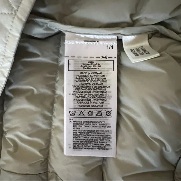 Mens Adidas x Terrex Hike Bomber Down Jacket Gray Size 2XL